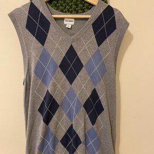 Light & Dark Blue Argyle Sweater Vest - Old Navy - L - Academia/Preppy